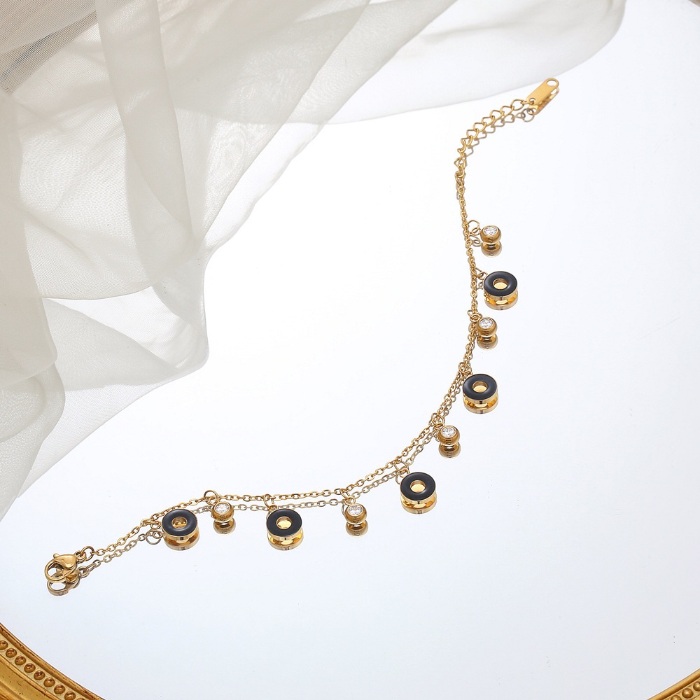 PVD Coated Real Gold Plated 18K Gold Round 304 Stainless Steel Simple Style Classic Style Waterproof Non Tarnish 304 Stainless Steel Bracelets