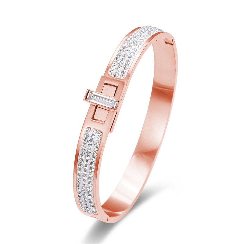PVD Coated Real Gold Plated Geometric Stainless Steel Simple Style Classic Style Waterproof Non Tarnish Bangle
