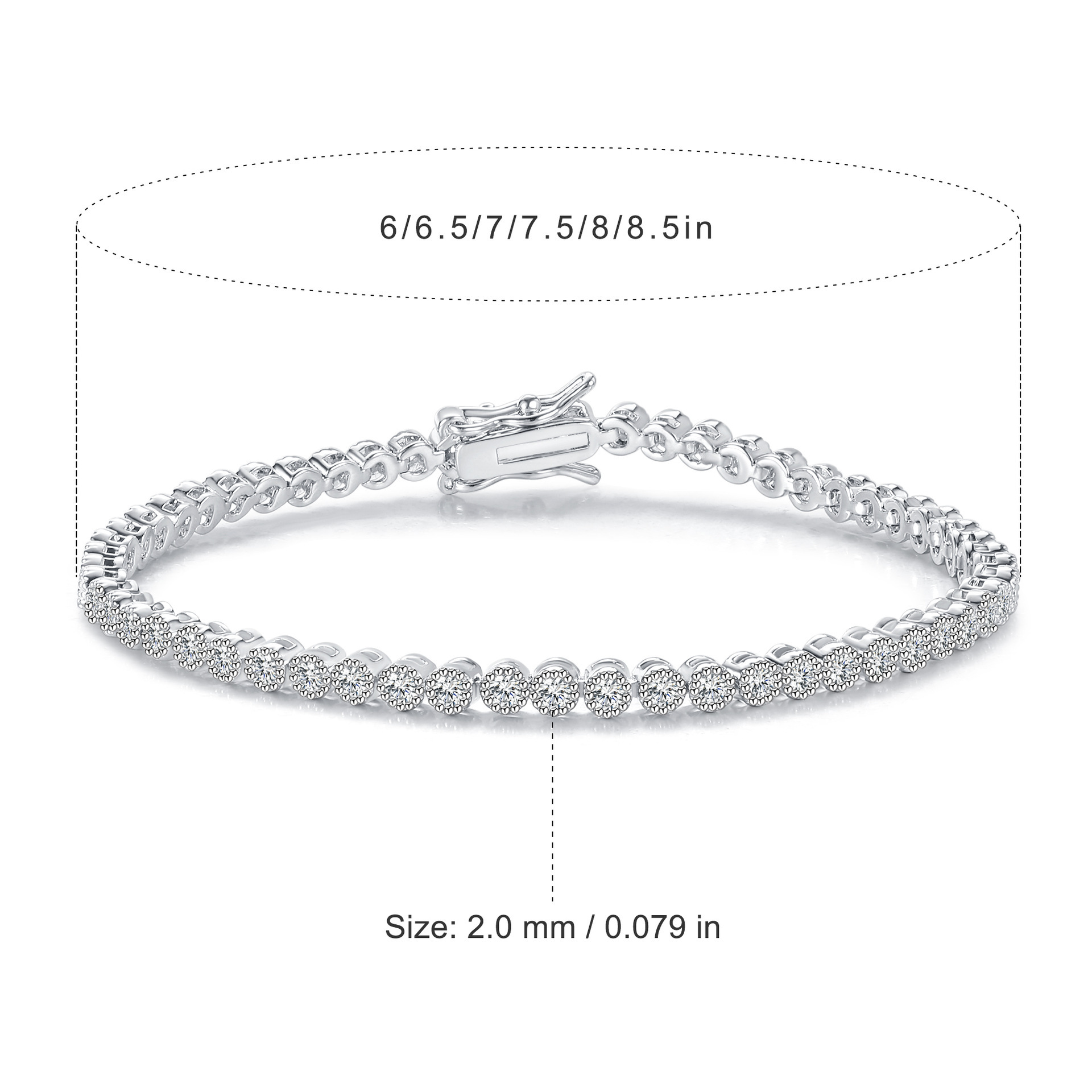 Fashion Tennis Bracelet Copper Inlaid Zircon Unisex Elegant Design Trendy Factory Direct Jewelry Accessories Simple Style