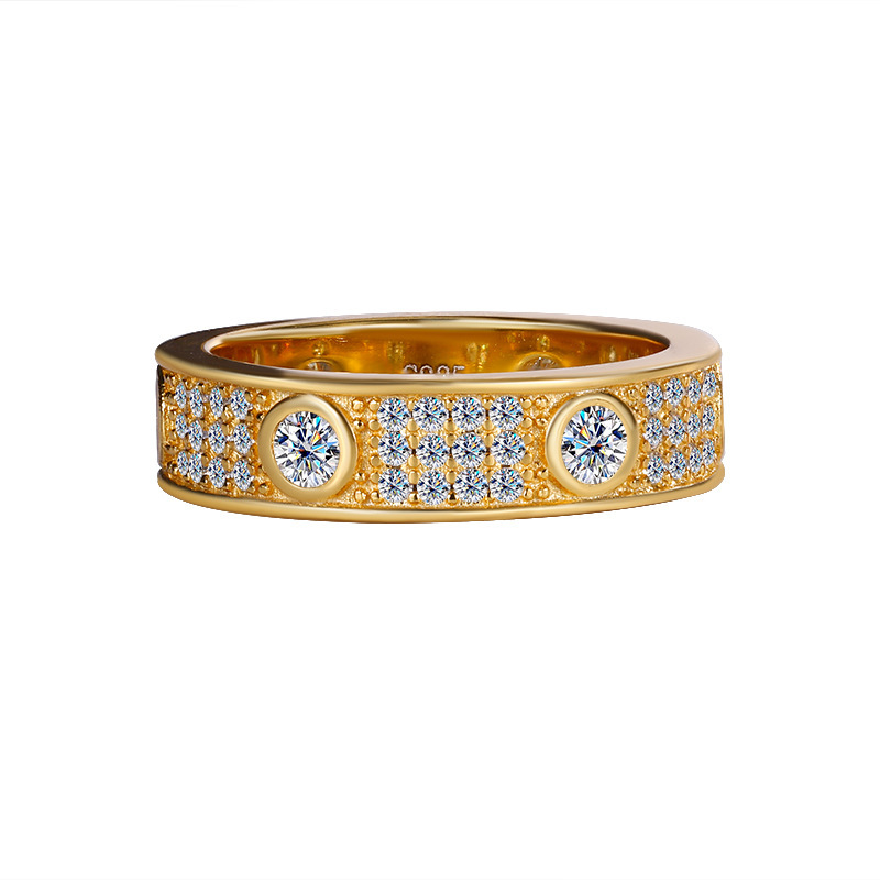 Women's 925 Sterling Silver Geometric Moissanite Rings Brass Jewelry