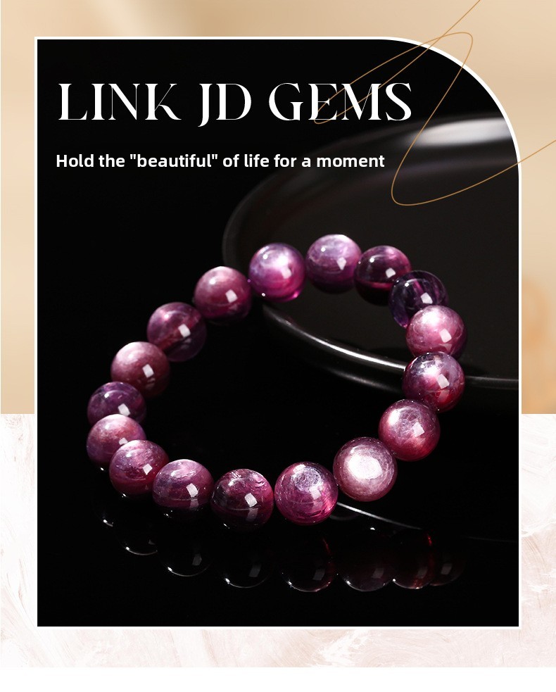 JD Jewelry 7A Natural Amethyst Geometric Pattern Crystal Bracelet Cat's Eye Crystal Purple Grape Fashion Women's Gift Bracelet Simple Style