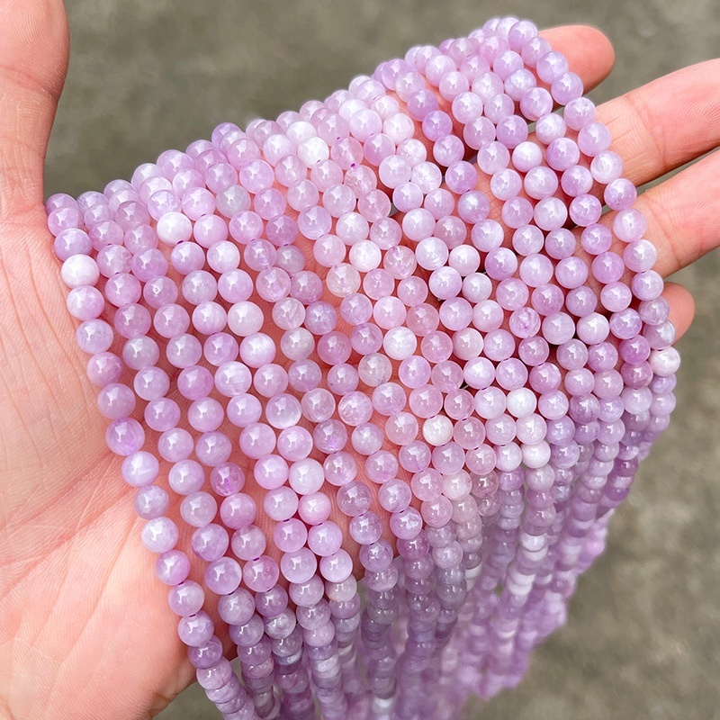 JD Jewelry Natural Amethyst Multi-Circle Bracelet Fashion Light Purple Crystal Women's Round Bead Bracelet Accessories Simple Style