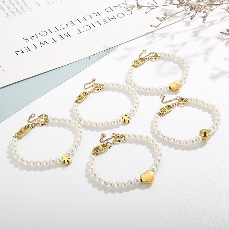 PVD Coated 18K Gold Plated Round 304 Stainless Steel Simple Style Classic Style Waterproof Non Tarnish Jewelry Set