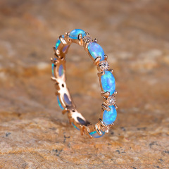 Rose Gold Blue Opal