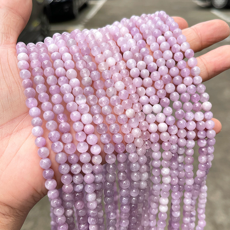 JD Jewelry Natural Amethyst Multi-Circle Bracelet Fashion Light Purple Crystal Women's Round Bead Bracelet Accessories Simple Style