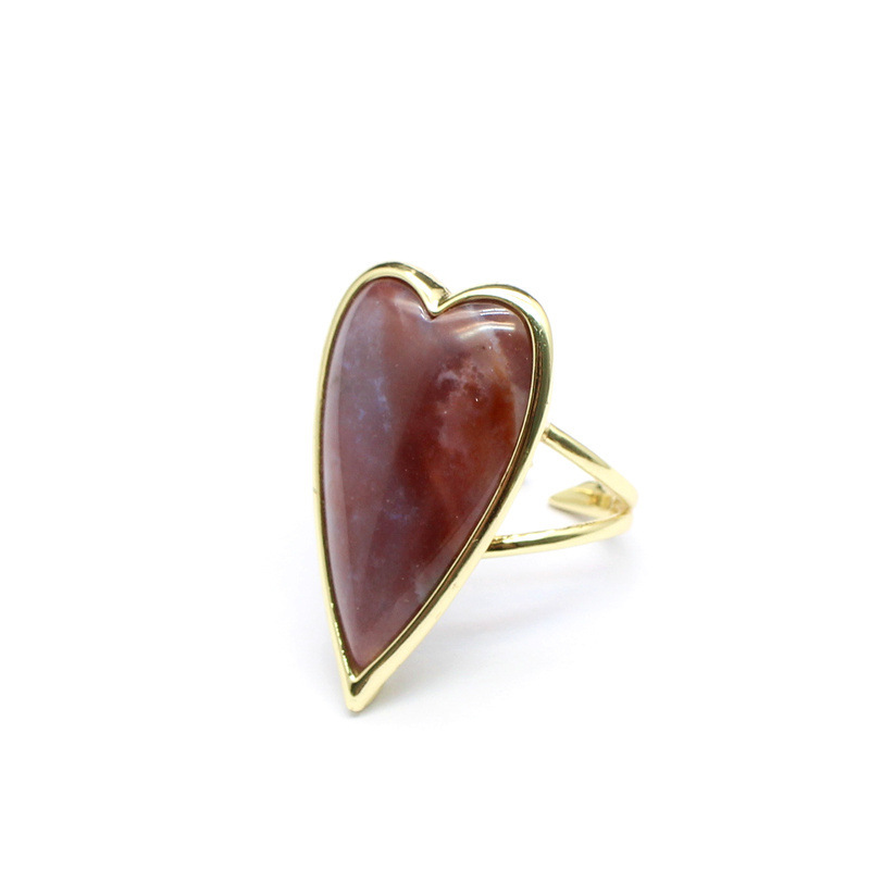 Retro Heart Shaped Purple Quartz Tiger Eye Stone Ring  Luxury Light Luxury DIY Accessories Sales Jewelry
