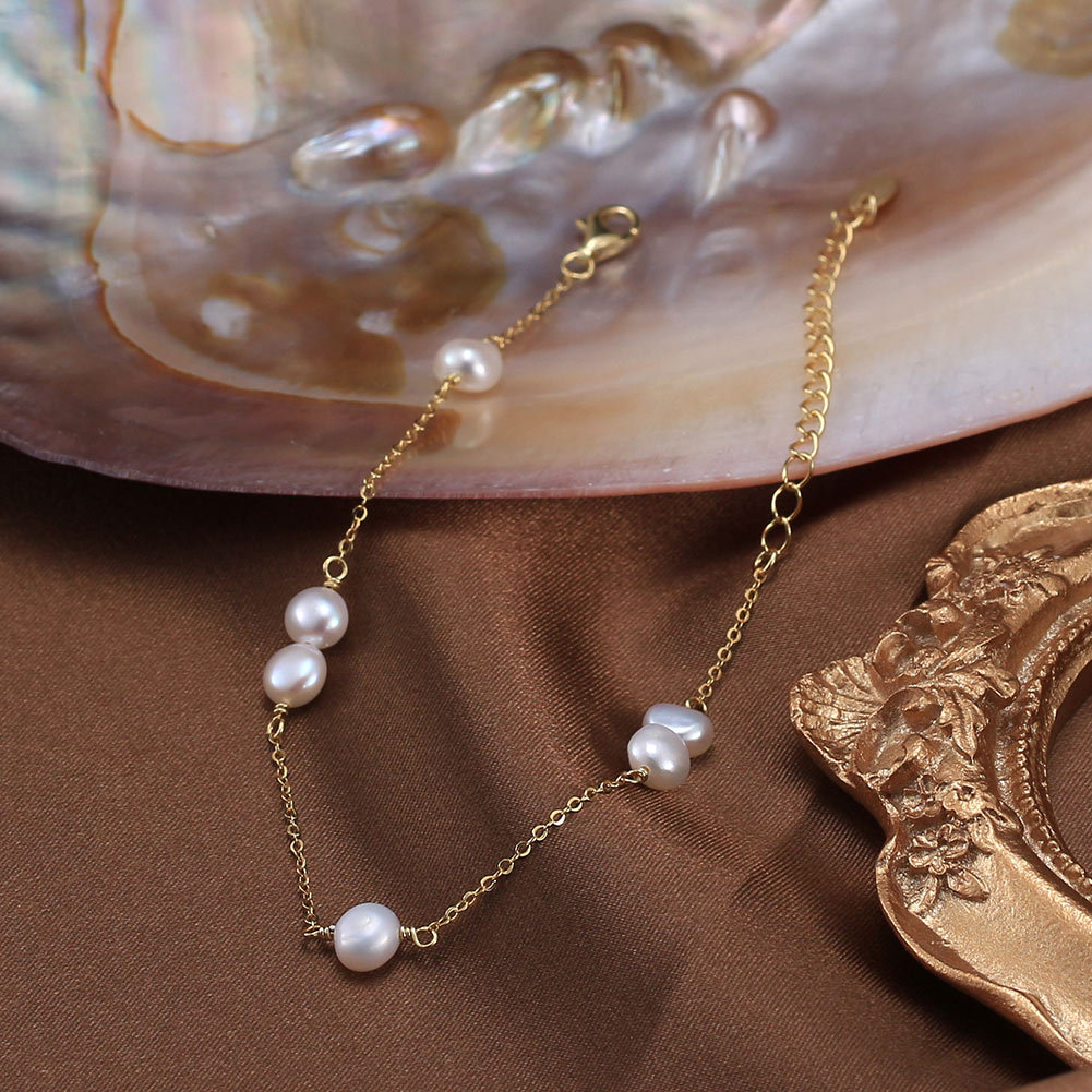 1 Piece Freshwater Pearl Sterling Silver Geometric Freshwater Pearl Chain 14K Gold Plated White Gold Plated Rhodium Plated Women's Paperclip Chain Spring Ring Trigger Clasp Closure Bracelets