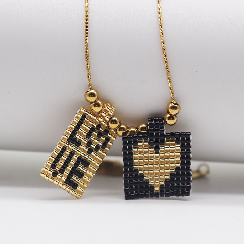 PVD Coated Gold Plated Letter Heart Shape 304 Stainless Steel Glass Ethnic Style Bohemian Classic Waterproof Non Tarnish Pendant Necklace