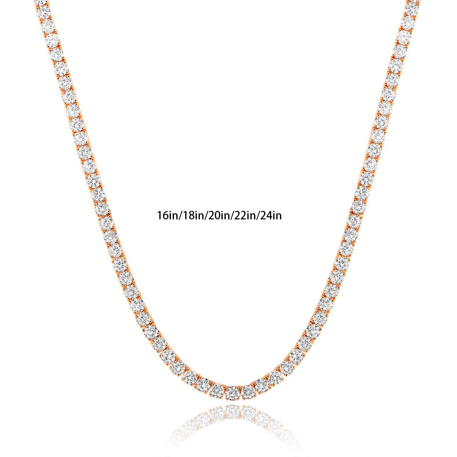 New Fashion Trend 18K Gold Plated Copper Tennis Necklace Diamond Embedded Stylish Popular Factory Direct Sale Unisex Necklace