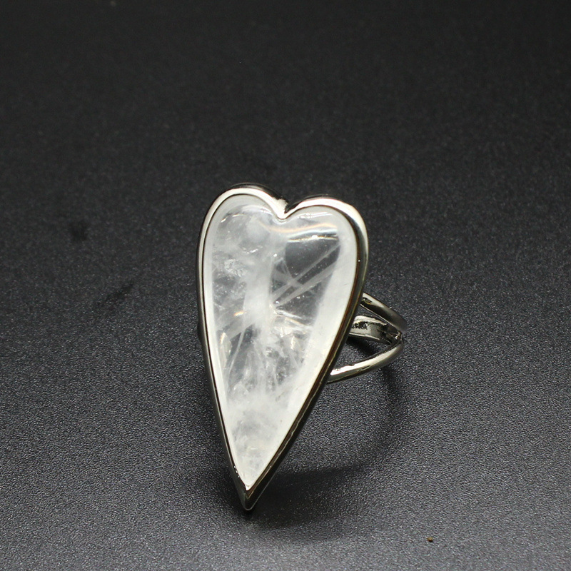 Retro Heart Shaped Purple Quartz Tiger Eye Stone Ring  Luxury Light Luxury DIY Accessories Sales Jewelry