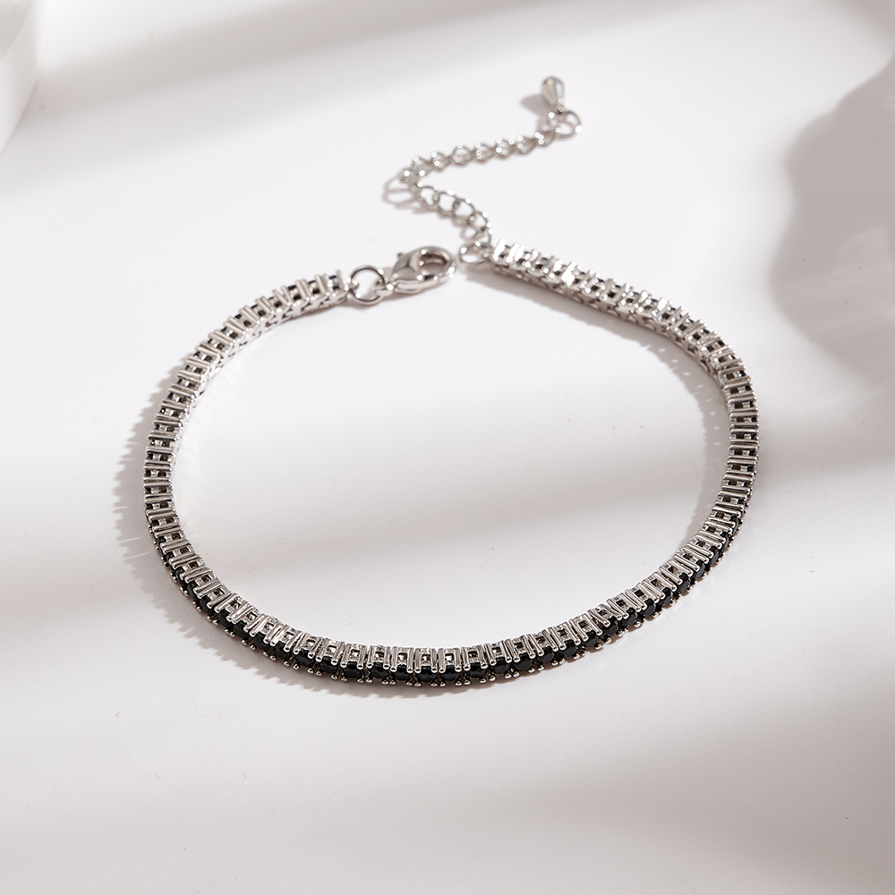 Trend Classic Copper Color Retention Electroplated INS Style Basic Style (Simple Style) Minimalist Style Handmade 2.6mm Tennis Chain Bracelet