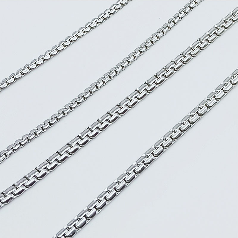 Fashionable Stainless Steel Metal Necklace Flat Pearl Chain Jewelry Accessory Non-Fading Wave Pattern Titanium Steel Unisex