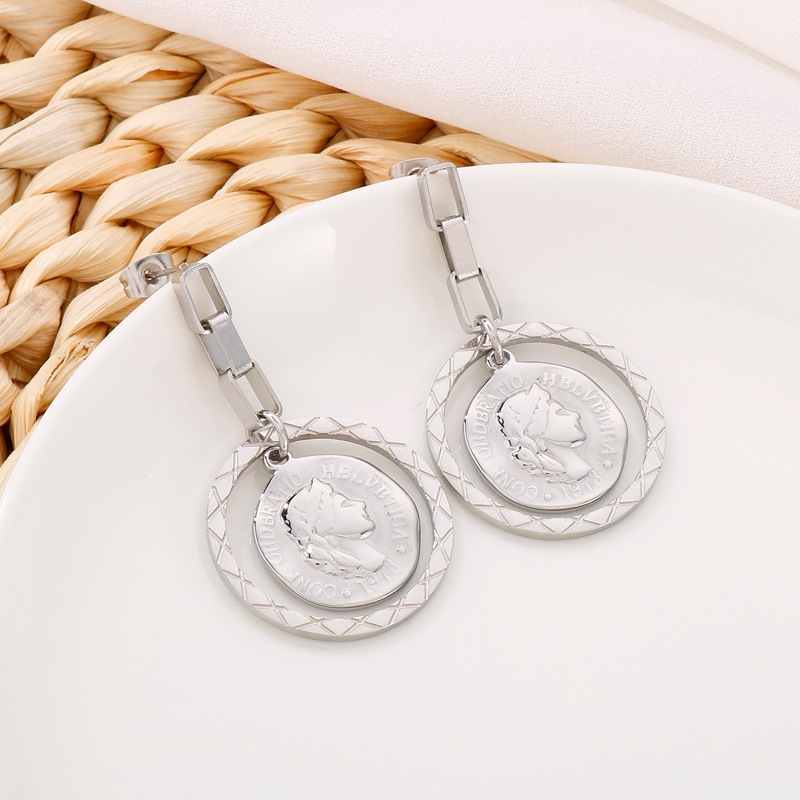 PVD Coated 18K Gold Plated Solid Color Stainless Steel Simple Style Classic Style Waterproof Non Tarnish Drop Earrings