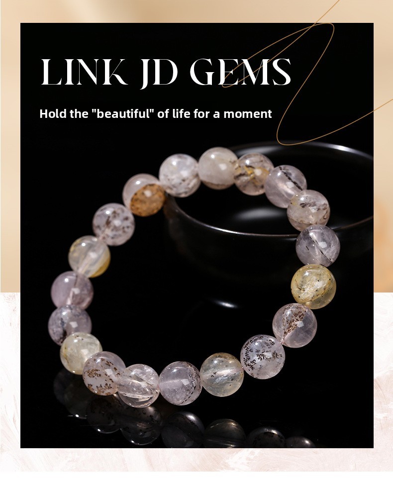 JD Jewelry Natural Gum Crystal Bracelet Fashion Unisex Beaded Round Single Circle Jewelry Geometric Pattern Simple Style