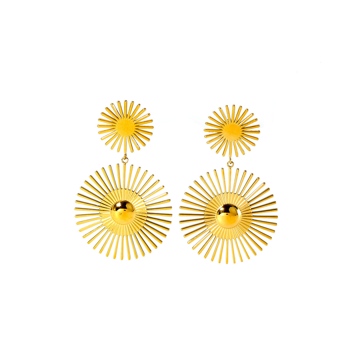 PVD Coated Real Gold Plated 18K Gold Solid Color 201 Stainless Steel Classic Style Waterproof Non Tarnish Drop Earrings