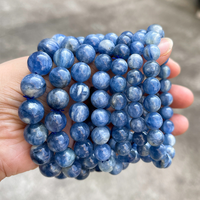 JD Jewelry Natural Brazilian Blue Crystal Cat's Eye Bracelet Round Luxury Fashion Unisex Gift Jewelry Geometric Pattern