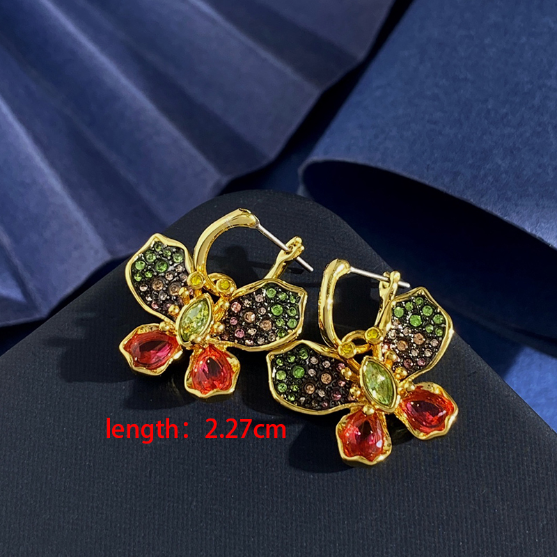 New Idyllia Floral Necklace Women Pendant Necklace Earrings High-End Simulated Crystal Gifts Elegant Fashion Jewelry Accessories