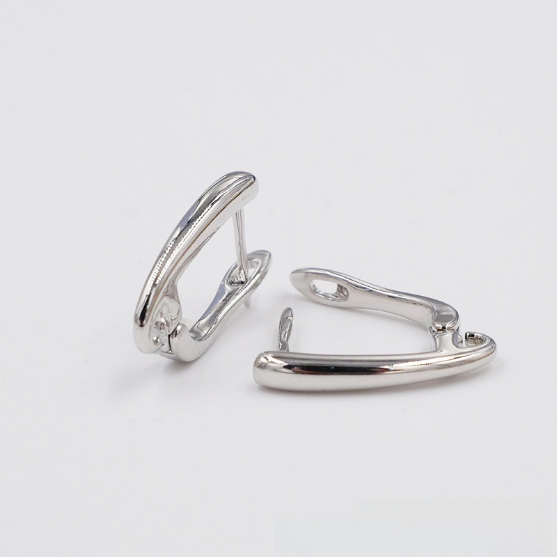 18K Gold Plated Copper Earrings U-shaped Smooth Surface Women Accessories Ear Jewelry With Water Drop Round Basic Earrings