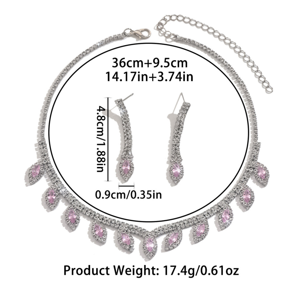 Fashionable  Wedding Jewelry Set Earrings Necklace Bracelet For Bridal Gown Accessories Luxury Style