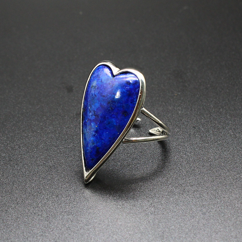 Retro Heart Shaped Purple Quartz Tiger Eye Stone Ring  Luxury Light Luxury DIY Accessories Sales Jewelry