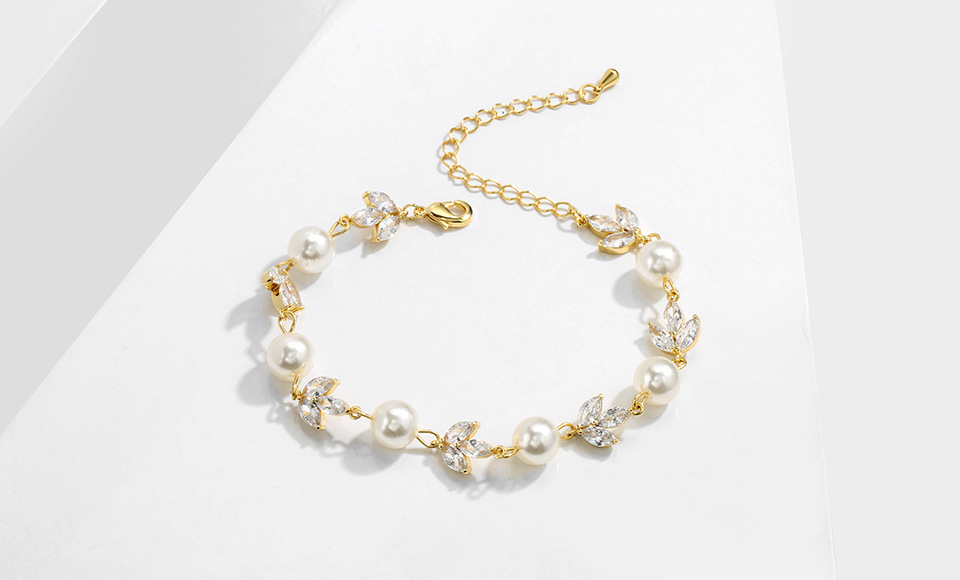 Unisex Imitation Pearl Copper Geometric Bracelets Imitation Pearl Jewelry