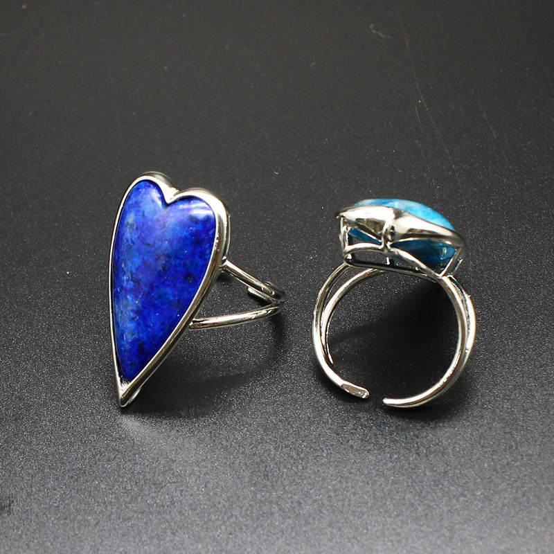 Retro Heart Shaped Purple Quartz Tiger Eye Stone Ring  Luxury Light Luxury DIY Accessories Sales Jewelry