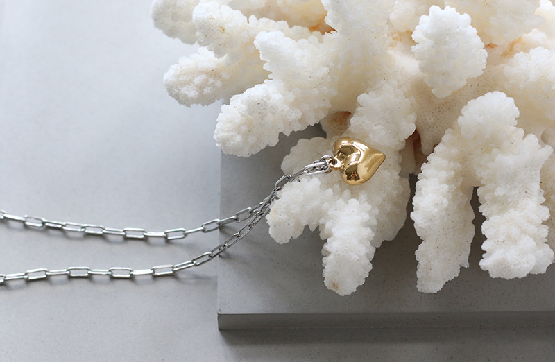 PVD Coated Real Gold Plated 18K Gold Heart 304 Stainless Steel Fashion Waterproof Non Tarnish 304 Stainless Steel Necklace