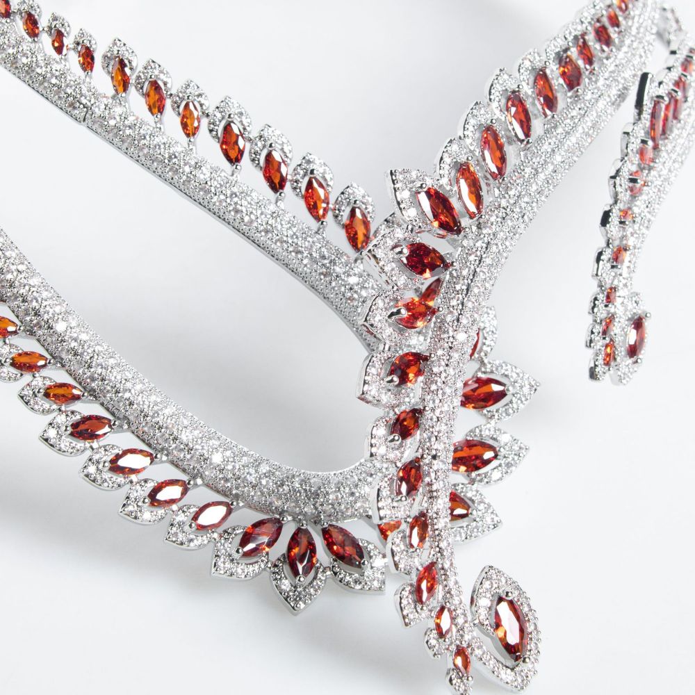 Internet Celebrity  Hot-Selling Necklace INS Style Zircon Earrings Set Decoration For Women Versatile Hip-Hop Style High-End Jewelry