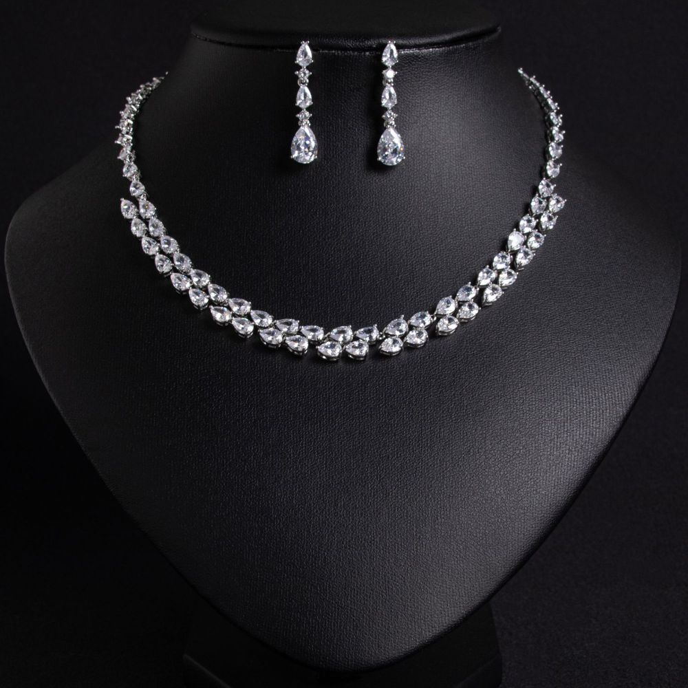 New New Style Bridal Set Accessories Earrings Water Drop Zircon Wedding Dress Jewelry Necklace For Women With Unique Design Sense