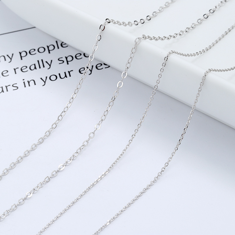 Chengbo S925 Sterling Silver Calendered Car Flower Cross Chain Women's O-chain Short Clavicle Necklace Pendant Chain Wholesale