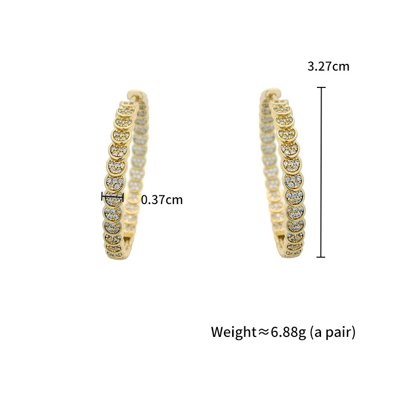 Xuping  Style Alloy Plated 14K Gold Micro-Set Zirconia Simple Earrings And Hoops Fashion Jewelry Accessories