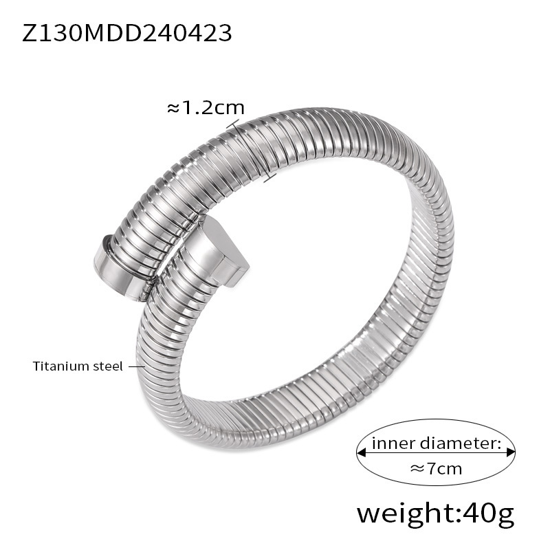 PVD Coated Real Gold Plated 18K Gold Snake 304 Stainless Steel Casual Modern Style Classic Style Waterproof Non Tarnish 304 Stainless Steel Bangle