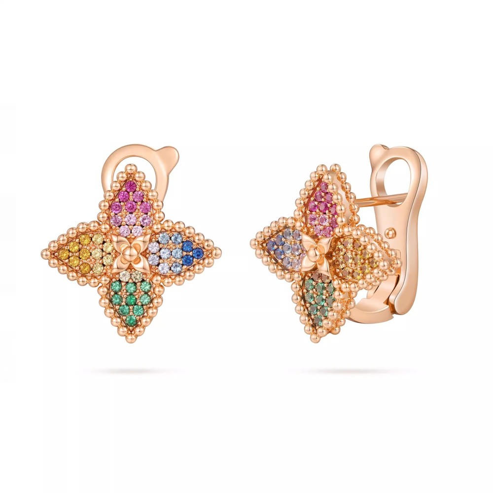 Luxurious Colorful Dopaamine Necklace And Earring Set For Women With Leaf Design Fake Diamond Fashion Jewelry Accessories