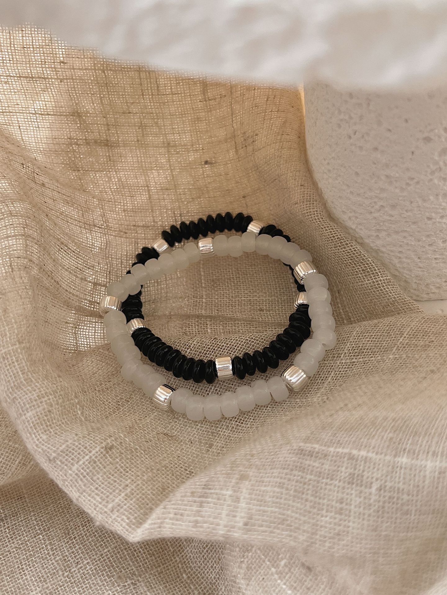 New Natural Stone Agate S925 Pure Silver Beaded Elastic Colorful Fashionable Macaron Hand Bracelet New Style Women's Accessory