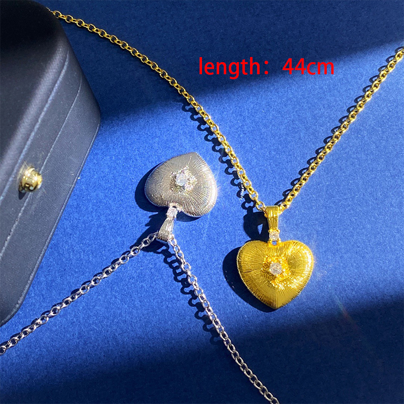 Women's Brass Cable Chain Heart Shape Pendant Necklace Brass Jewelry