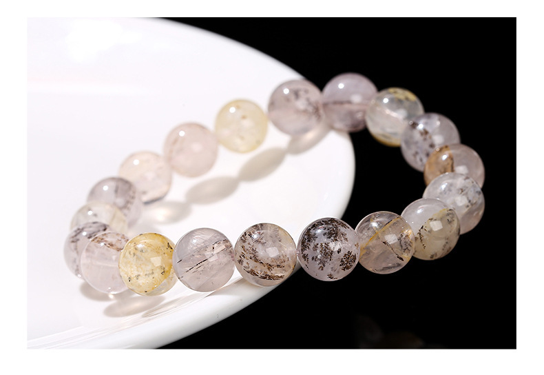 JD Jewelry Natural Gum Crystal Bracelet Fashion Unisex Beaded Round Single Circle Jewelry Geometric Pattern Simple Style