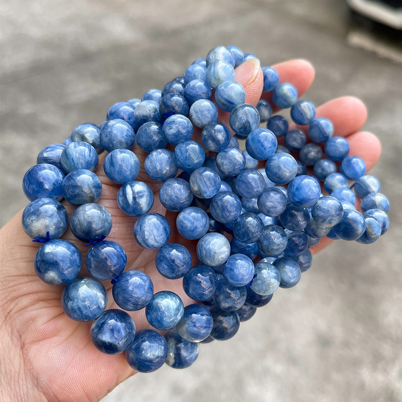 JD Jewelry Natural Brazilian Blue Crystal Cat's Eye Bracelet Round Luxury Fashion Unisex Gift Jewelry Geometric Pattern
