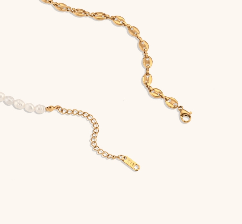 Women's 304 Stainless Steel Titanium Steel Vacuum Plating PVD Coated 18K Gold Plated Beaded Plating Pearl Freshwater Pearl Bracelets Necklace Imitation Pearl Jewelry