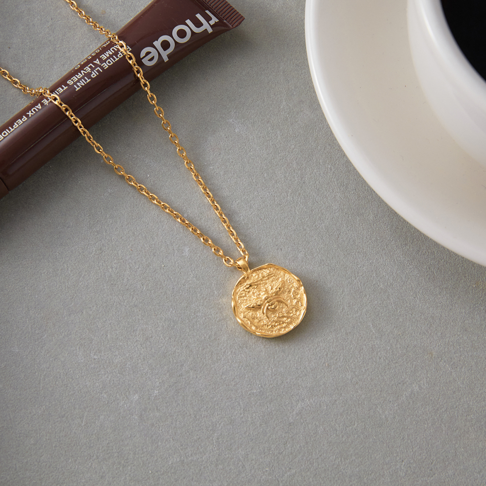 304 Stainless Steel Bee PVD Coated Stone-Free 18K Real Gold Plated Necklace