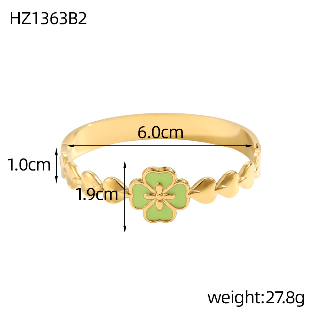 Elegant Stainless Steel Flower Bracelet Creative Design Mermaid Petal Fashion OL Circle And Dots Plated Hand Jewelry