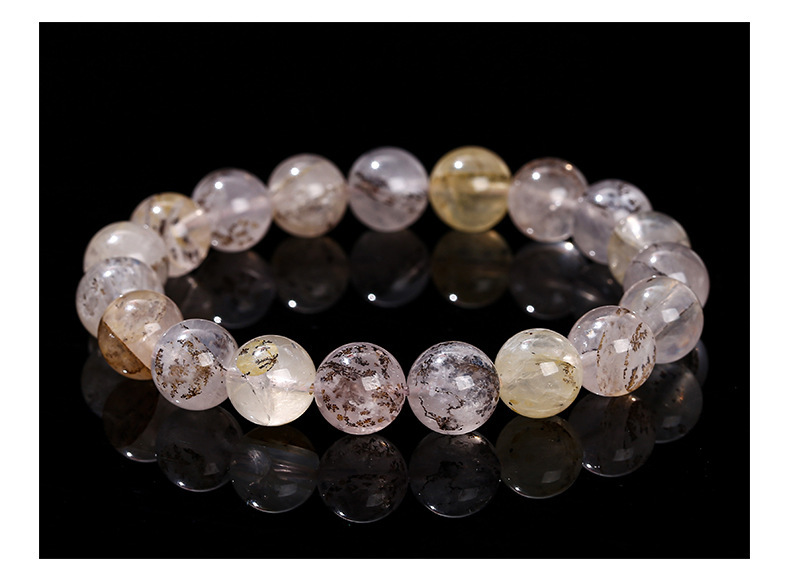 JD Jewelry Natural Gum Crystal Bracelet Fashion Unisex Beaded Round Single Circle Jewelry Geometric Pattern Simple Style