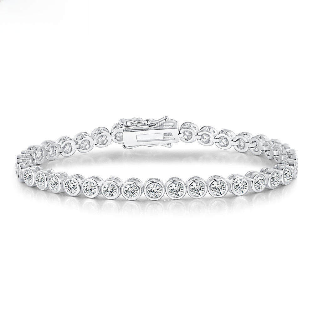 Fashion Tennis Bracelet Copper Inlaid Zircon Unisex Elegant Design Trendy Factory Direct Jewelry Accessories Simple Style