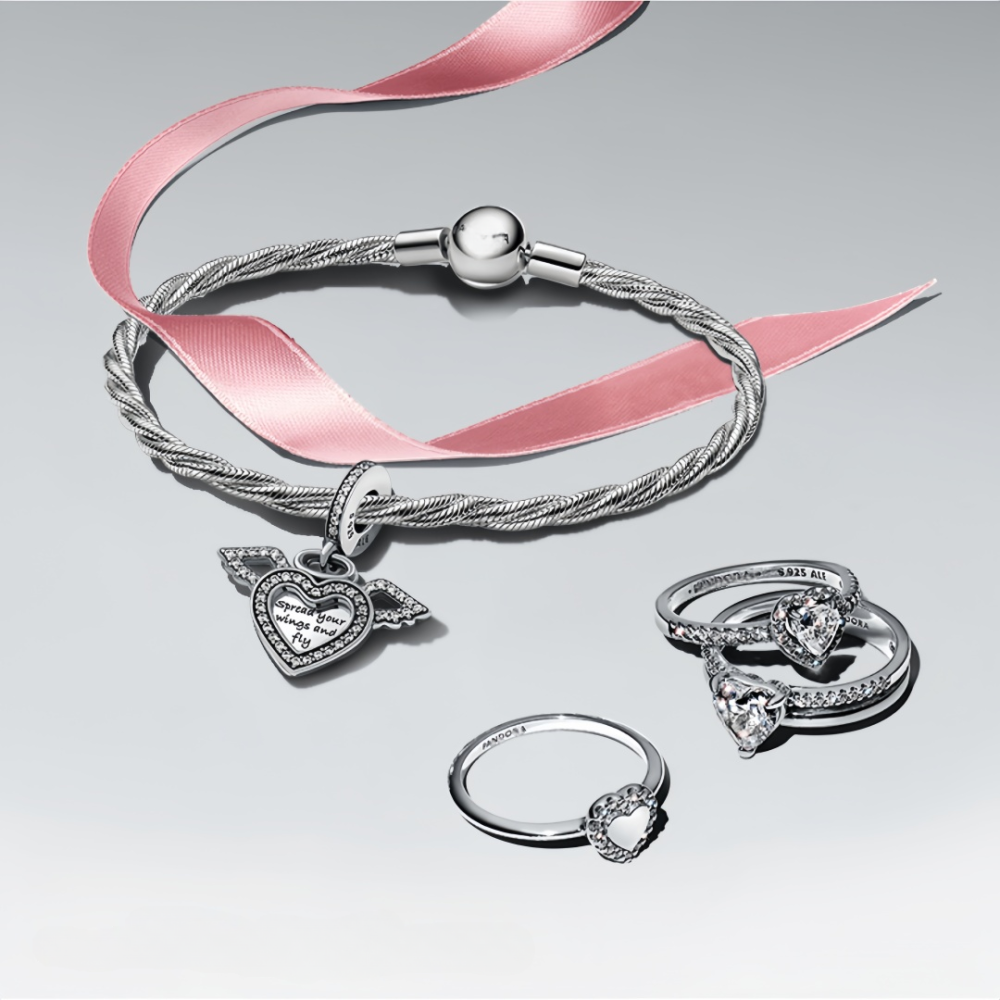 Brushed Bracelet Snake Bone Chain DIY Pendant Multi-piece Matching Heart Angel Wings Accessories Combination Heart-shaped Water Plated Copper Zircon