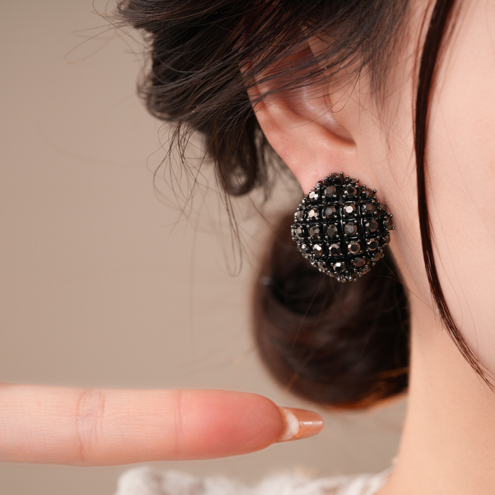 18K Gold Plated Vintage Zircon Square Earrings Retro Stud Earrings Women's Jewelry Accessories