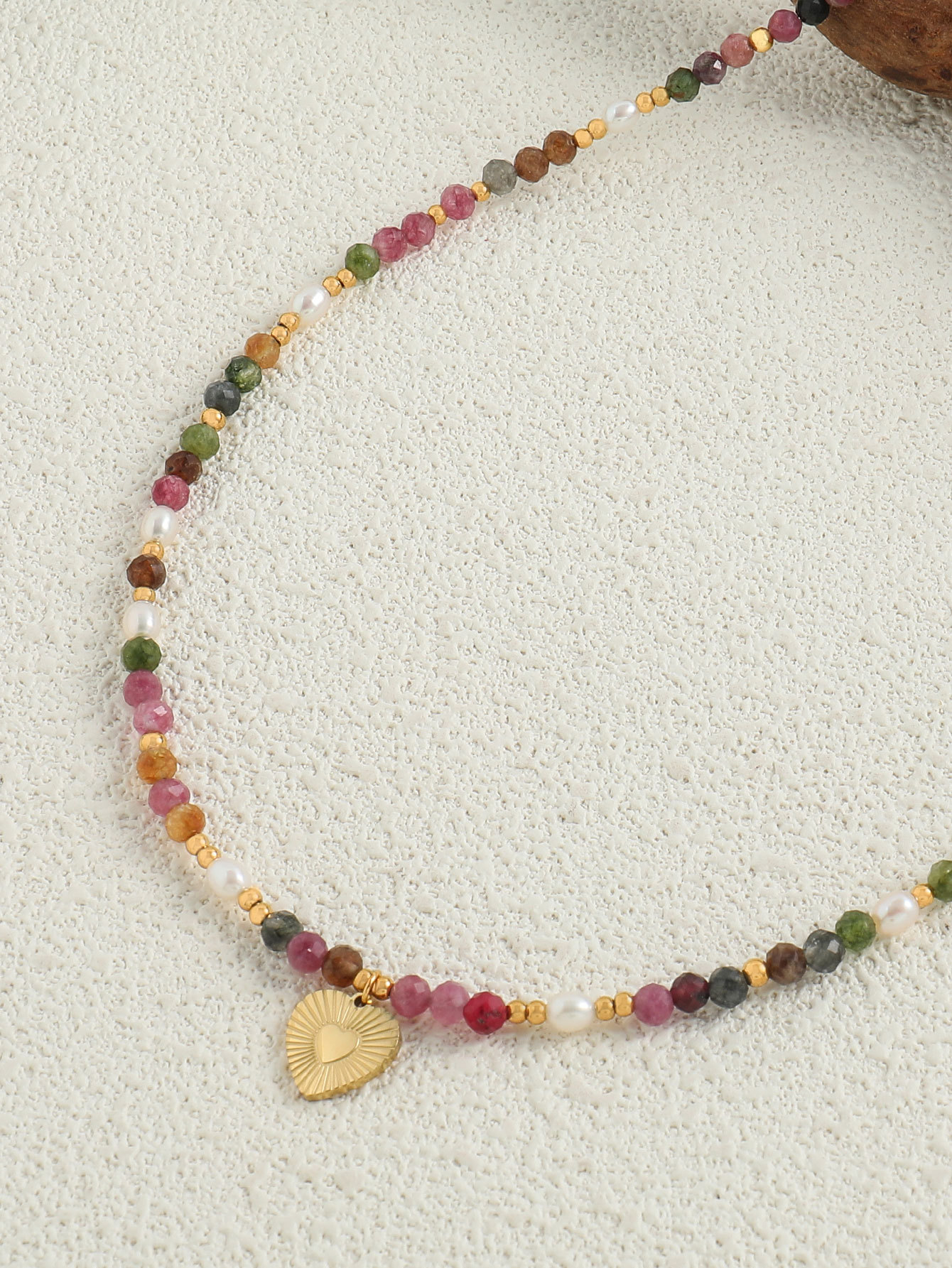 IG Style Modern Style Heart Shape Natural Stone Freshwater Pearl Beaded Women's Pendant Necklace