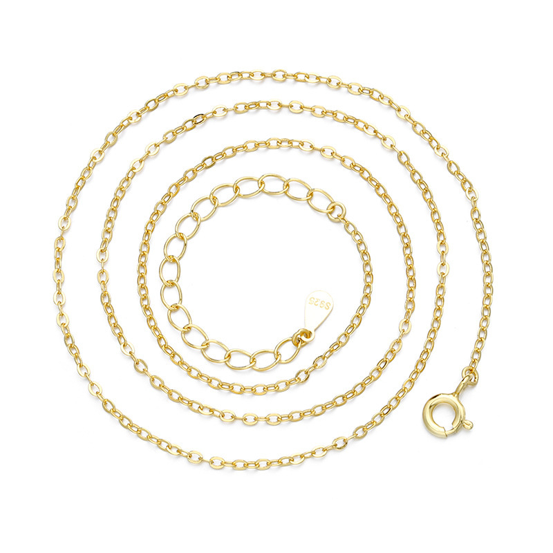 Chengbo S925 Sterling Silver Calendered Car Flower Cross Chain Women's O-chain Short Clavicle Necklace Pendant Chain Wholesale