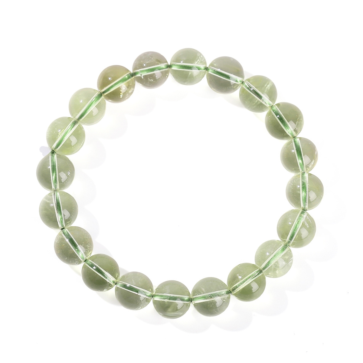 Natural Crystal Bamboo Leaf Green Bracelet Transparent Grape Color Jade Bracelet Geometric Pattern Simple Style Women's Jewelry