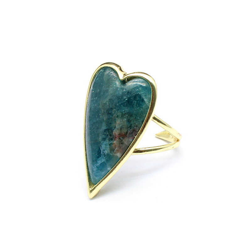 Retro Heart Shaped Purple Quartz Tiger Eye Stone Ring  Luxury Light Luxury DIY Accessories Sales Jewelry