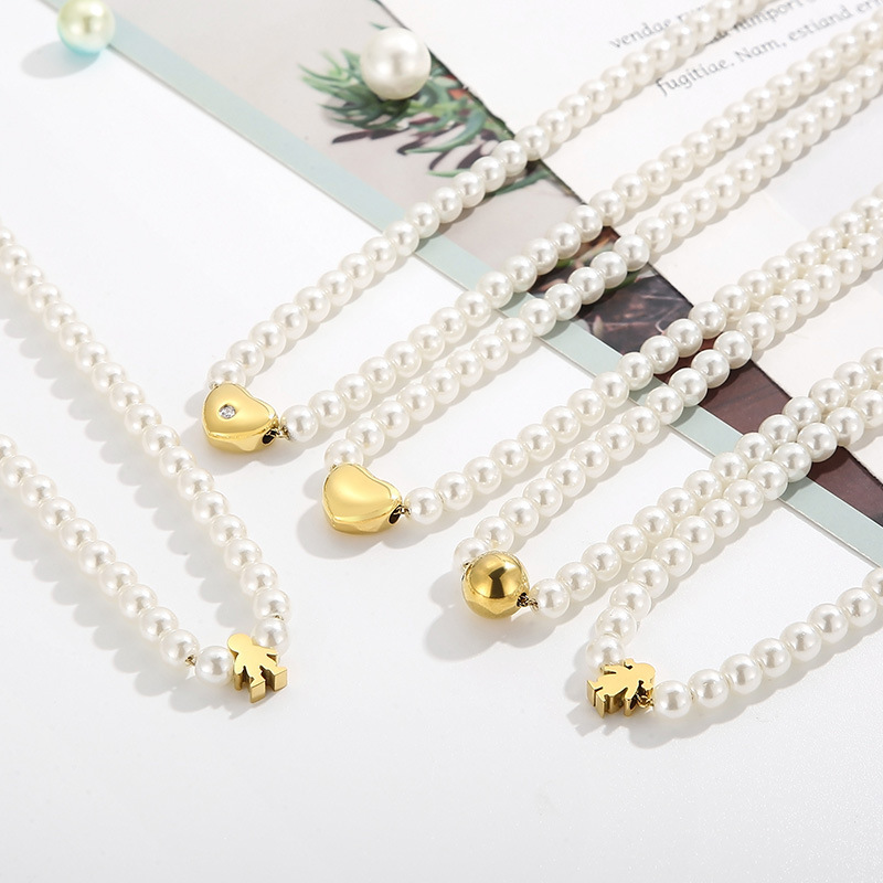 PVD Coated 18K Gold Plated Round 304 Stainless Steel Simple Style Classic Style Waterproof Non Tarnish Jewelry Set