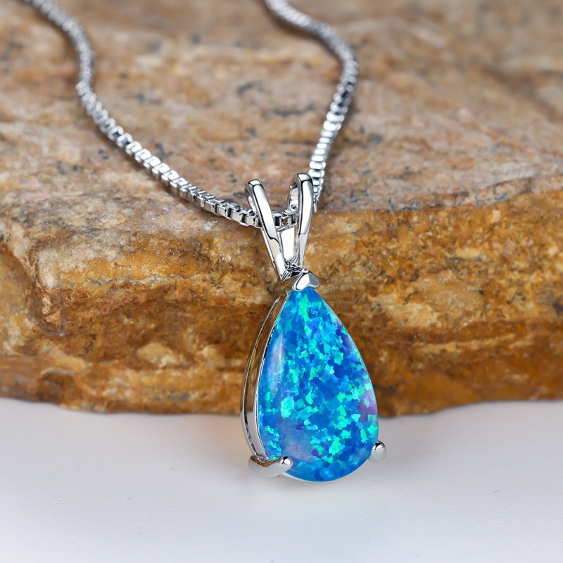 Wish Bestselling Waterdrop Australian Opal Pendant Necklace Women Elegant Versatile Quality Jewelry Fashion Accessories